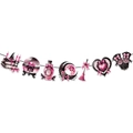 Pink and black Gothic Lolita Halloween banner featuring witch books and crystal balls - Pink Black Witch Necklace Style Banner (Style 1)
