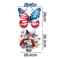 Dimensioni dettagliate del gancio porta patriottico USA con aquila e scritta God Bless - Stile Cesto di Fiori a Farfalla (J-0492-1)