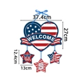 Guida alle dimensioni del cartello di benvenuto patriottico USA a cuore con stelle appese - Stile Cuore Benvenuto Stelle USA (J-0492-3)