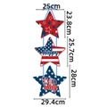 Decorazione da appendere patriottica USA per il Giorno dell'Indipendenza con stelle e testo - Stile Tre Stelle Pentagramma Collegate (J-0492-4)