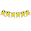 Linen bunting banner with yellow lemon prints for summer fruit party decorations - Lemon Banner