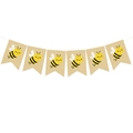 Hessian triangle bunting banner with cute cartoon bee prints for summer party decoration - Bee Banner