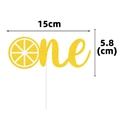 Décoration de gâteau citron jaune scintillant pour premier anniversaire 15cm - Style Citron Jaune (one)
