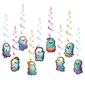 Rainbow gradient Halloween ghost hanging swirls for ceiling party decoration, 10-piece set - Rainbow Ghost Cards and Spiral Swirl Set