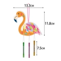 Pink flamingo wind chime with colorful feathers and metallic tubes for summer beach parties - Orange Flamingo Style (Y-00551-4)
