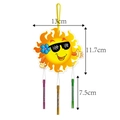 Smiling sun wind chime with sunglasses and metal tubes for summer beach party decor - Sun with Sunglasses (L-00434-1)