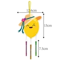Detail view of cartoon lemon wind chime with dimensions: 12.6cm width and 13cm height - Lemon with Straw Hat (L-00434-9)