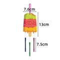 Summer popsicle wind chime in colorful gradient with measurement details and size guide - Colorful Striped Popsicle Style(J-0495-3)
