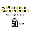 50th birthday party banner with 20 pieces of black and gold glitter 50 number garlands - Number 50