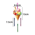 Ice cream decorative wind chime with colorful scoops and three metallic tubes - Two-color Ice Cream Cone Style(J-0495-4)