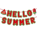 Wassermelone HELLO SUMMER Girlande Banner für tropische Hawaii Party Dekorationen - Hello Summer Banner(J-0493-1)