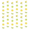 Vertical summer party lemon garlands with citrus slices and leaf hanging decorations - Lemon Theme String Hanging Decor (L-00443)