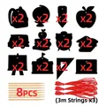 Set di 24 etichette grattabili scuola con 8 penne in legno e 9m di corda per DIY - Set di Gratta e Vinci Per il Ritorno a Scuola