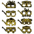 Set di 8 occhiali in carta nero e oro per accessori foto di laurea classe del 2026 - Set da 8 pezzi (J-0478)