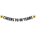 Striscione di compleanno glitter Cheers to 22 Years con boccali per decorazione - Cheers to 22 years