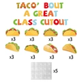 Mexican Cinco de Mayo taco cutout set for classroom wall and bulletin board decoration - Mexican Theme Cutouts (W-00044)