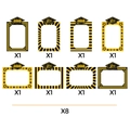 Lot de 8 accessoires photo de remise de diplôme noir et or avec motifs GRAD et étoiles - Style (J-0477-1)