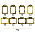 Lot de 16 accessoires photo de graduation noir et or avec bâtons et cadres assortis - Style (J-0477-2)