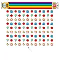 Set of 15 school themed badges featuring rainbow pencil globe and bus designs - 1 Set (Background Cloth + Hanging Wire) J-0500