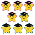 Décorations étoiles à paillettes avec chapeaux de diplômé pour fête de remise des diplômes - Style d'Étoile Souriante de Remise des Diplômes (W-00056)