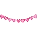 Striscione di cuori rosa glitterati con scritte I Love You Mom per festa della mamma - Banner Accessori (Y-00530-2)