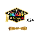24 Etichette regalo per laurea con cordino dorato per decorazioni asilo nido - Stile A (J-0470-1)