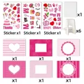 DIY Muttertags-Rahmen-Set mit rosa Aufklebern und Kartenhaltern für Geschenkdeko - Muttertag Foto-Rahmen Set (J-0479)