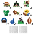 Amerikanisches Football Party Deko Set mit 20 Pappkartons und Klebepunkten für Events - 20 Stück (Y-00516)