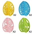 8-teiliges Set 3D hohle Ostereier Deko in Gelb, Blau, Rosa und Grün für den Tisch - 3D hohles Glitzer-Osterei (J-0455) / Gemischte Farben