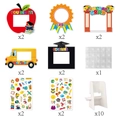 DIY Abschluss-Fotorahmen-Set mit Schulbus, Medaille und Aufklebern für die Partydeko - Abschluss-Fotorahmen-Set (L-00418-1)