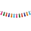 Colorful tie-shaped paper banner for Father's Day party with vibrant patterns and 12 pieces - Colorful Tie Decorative Garland (J-0481-2)