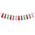 Colorful tie-shaped paper garland banner for Father's Day party decorations - Multi-Pattern Colorful Tie Banner (J-0481-3)