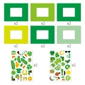 St. Patrick's Day DIY-Album-Set mit 6-farbigen Papierrahmen und festlichen Aufklebern - Karten und Aufkleber (L-00383)