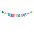Buntes Way to Go Glitzerbanner mit Doktortiteln für Abschlussfeier Dekoration - WAY TO GO! (Bunter Glitzer)