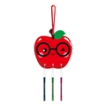 Cartoon apple school wind chime with colorful metal tubes for back to school party - Cartoon Apple Style (J-0499-1)