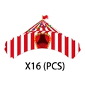 Set di 16 pirottini per cupcake tenda da circo con strisce rosse bianche e bandierine - Pirottini per Cupcake a Righe Rosse e Bianche (Y-00507-1)