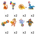 Set di 16 topper per torta a tema circo con animali e clown per decorazioni di feste - Topper per Cupcake a Fumetti Circo (Y-00507-2)