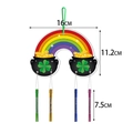 St. Patrick's Day rainbow wind chime with four-leaf clover gold pots and metal tubes - Rainbow Pot of Gold Style(Y-00514-1)
