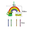 Saint Patrick's Day rainbow wind chime dimensions with green hat and shamrock motifs - Rainbow Green Hat Style(Y-00514-2)