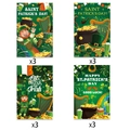 Set of 12 St. Patrick's Day bottle labels with leprechauns and four-leaf clovers - Pack of 12 Sheets (W-00038)
