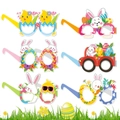6-pack Easter paper glasses with bunny and chick designs for party photo props - Easter Party Style