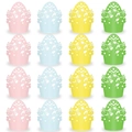 Pirottini per cupcake di Pasqua con motivi di conigli e uova in quattro colori pastello - Set da 16 Pezzi (J-0453) / Rosa Blu Giallo Verde Assortito