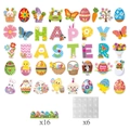 Easter decoration set featuring bunnies, colorful eggs, and spring grass borders - Easter Bulletin Board Set (L-00386)