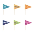 6-teiliges Set bunte Abschluss-Kuchendeko mit Congrats Grad Bannern und Stäben - Tortenaufsätze zum Thema Abschluss (L-00104-2)