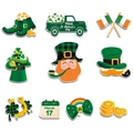 10er-Set St. Patrick's Day Kühlschrankmagnete mit Kleeblatt- und Koboldhut-Motiven - LKW und Hoher Hut Stil (W-00039-1)