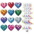Decorazioni a spirale con cuori di gemme colorate per San Valentino e feste di nozze - Spirali Sospese Cuore Gemma (Y-00481)