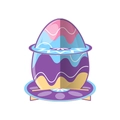 Easter egg tiered cupcake stand with colorful floral patterns and 3D layered structure - Easter Egg Style (J-0452-01)
