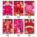 Etiquetas de botellas de vino para San Valentín con 6 diseños románticos en rosa y rojo - Pegatinas con Temática de San Valentín (J-0430)