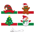 Set cerchietti natalizi in feltro fai-da-te con cappello da elfo e omino di pan di zenzero - Cappello da Elfo/Omino di Pan di Zenzero/Albero di Natale/Pupazzo di Neve (Y-00471-2)