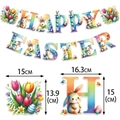 Set di striscioni colorati Happy Easter con coniglietti e uova per decorazioni - Set Banner Lettere HAPPY EASTER (Y-00499-1)